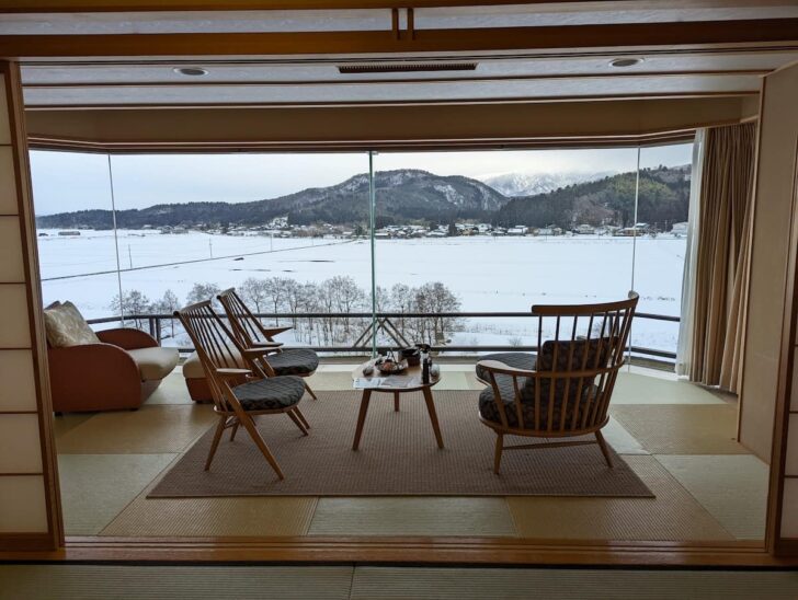窓から見える雪景色が最高の部屋